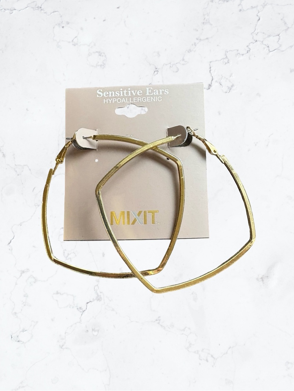 Mixit Gold Irregular Geometric Hoops